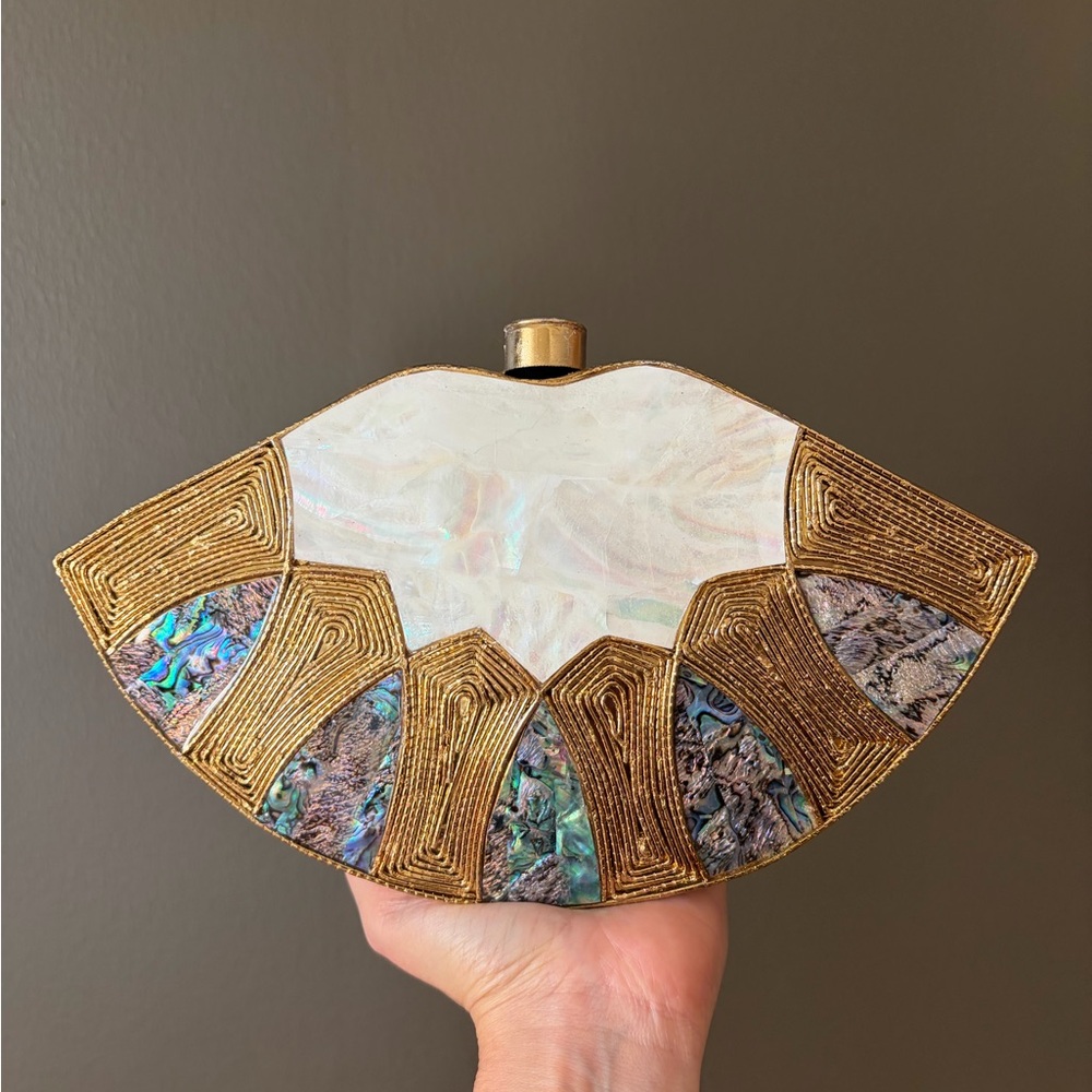Elegant Gold and Iridescent Clutch